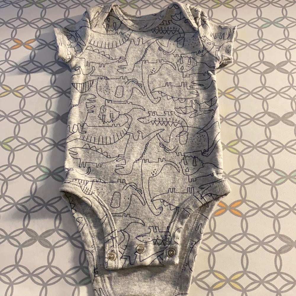 Grey & Blue Onesie. Size 3 Months